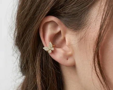 Butterfly ear cuff